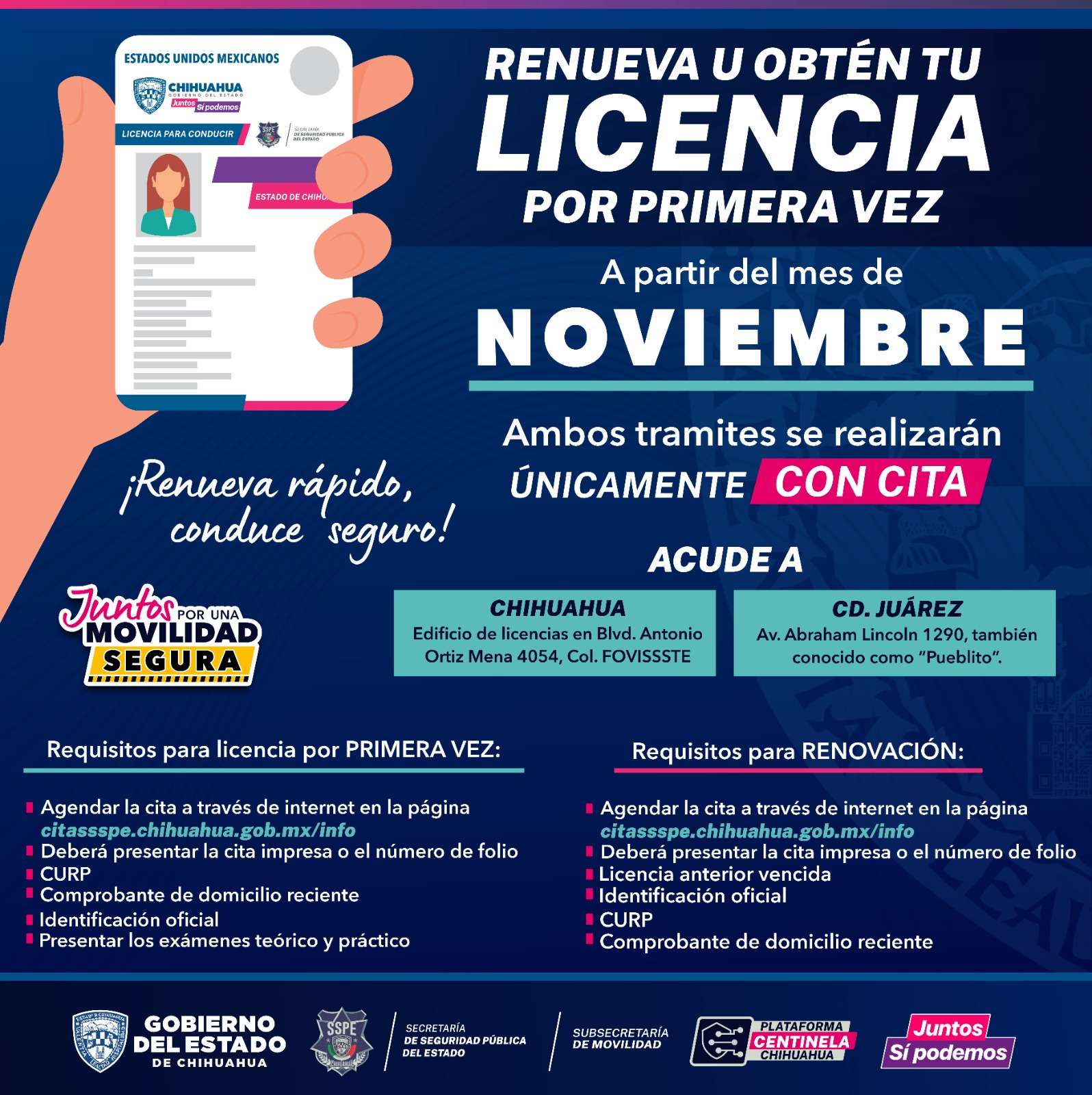 Reanudan citas para trámite de licencia a partir de noviembre