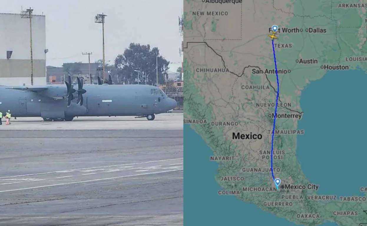 El avión partió de Toluca la mañana de este domingo y aterrizó en Brownsville, Texas, a las 11:14 horas. 