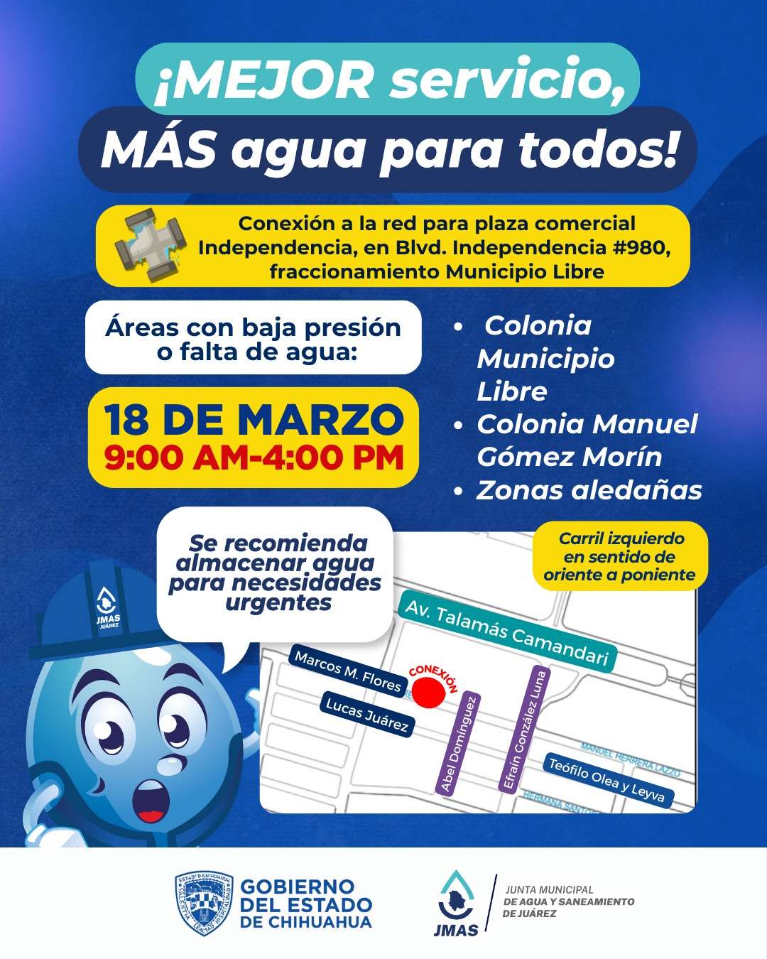 Alertan por baja presión de agua en la Municipio Libre y alrededores 