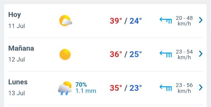 Día con nubes y claros, temperatura hasta 39°C en Juárez 
