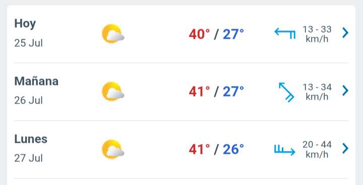Día con nubes y claros, temperatura hasta 42°C en Juárez 