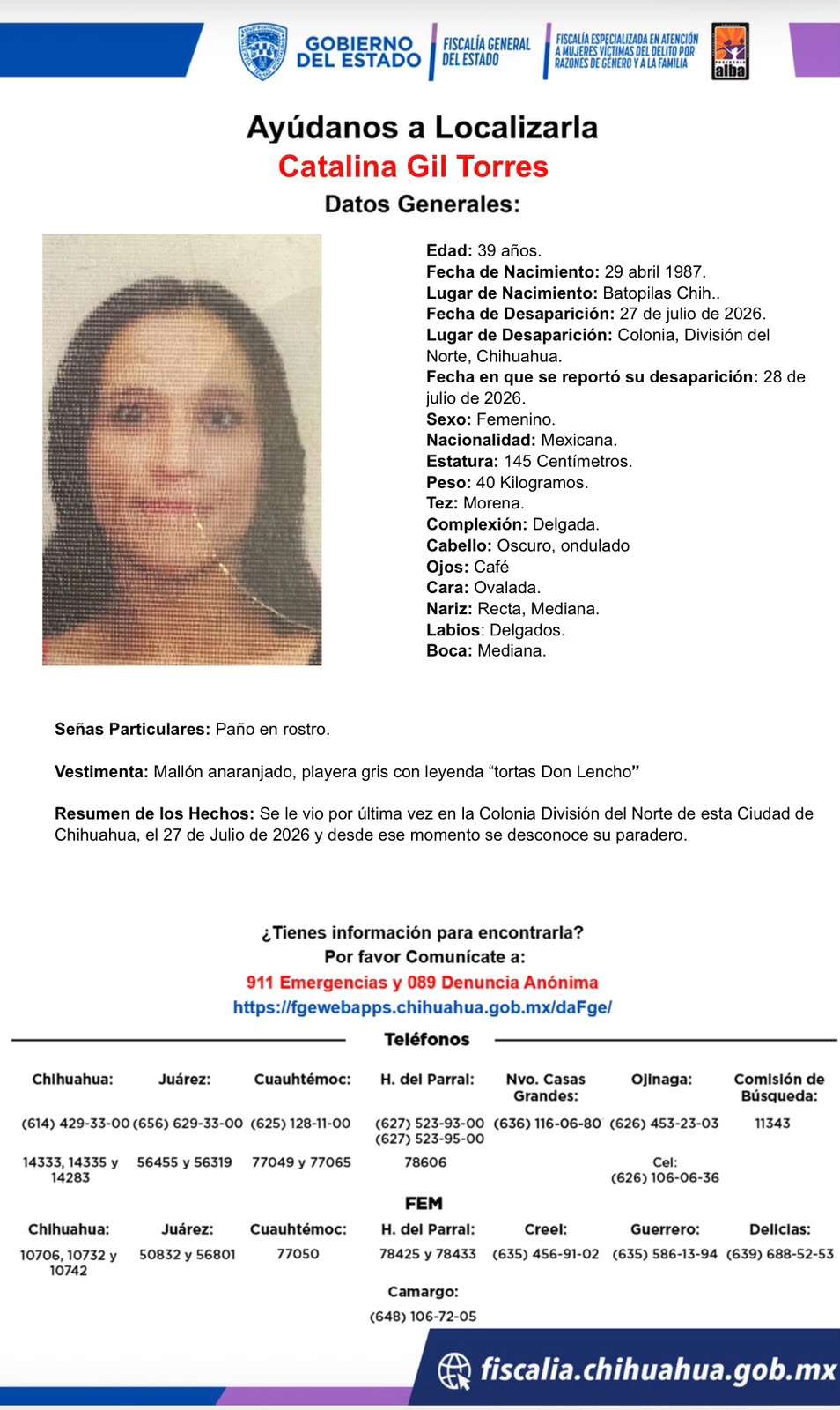 Desaparece en la colonia División del Norte 