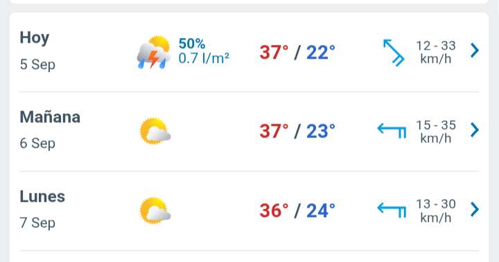 Día soleado con temperatura hasta 37°C en Juárez, lluvias por la noche