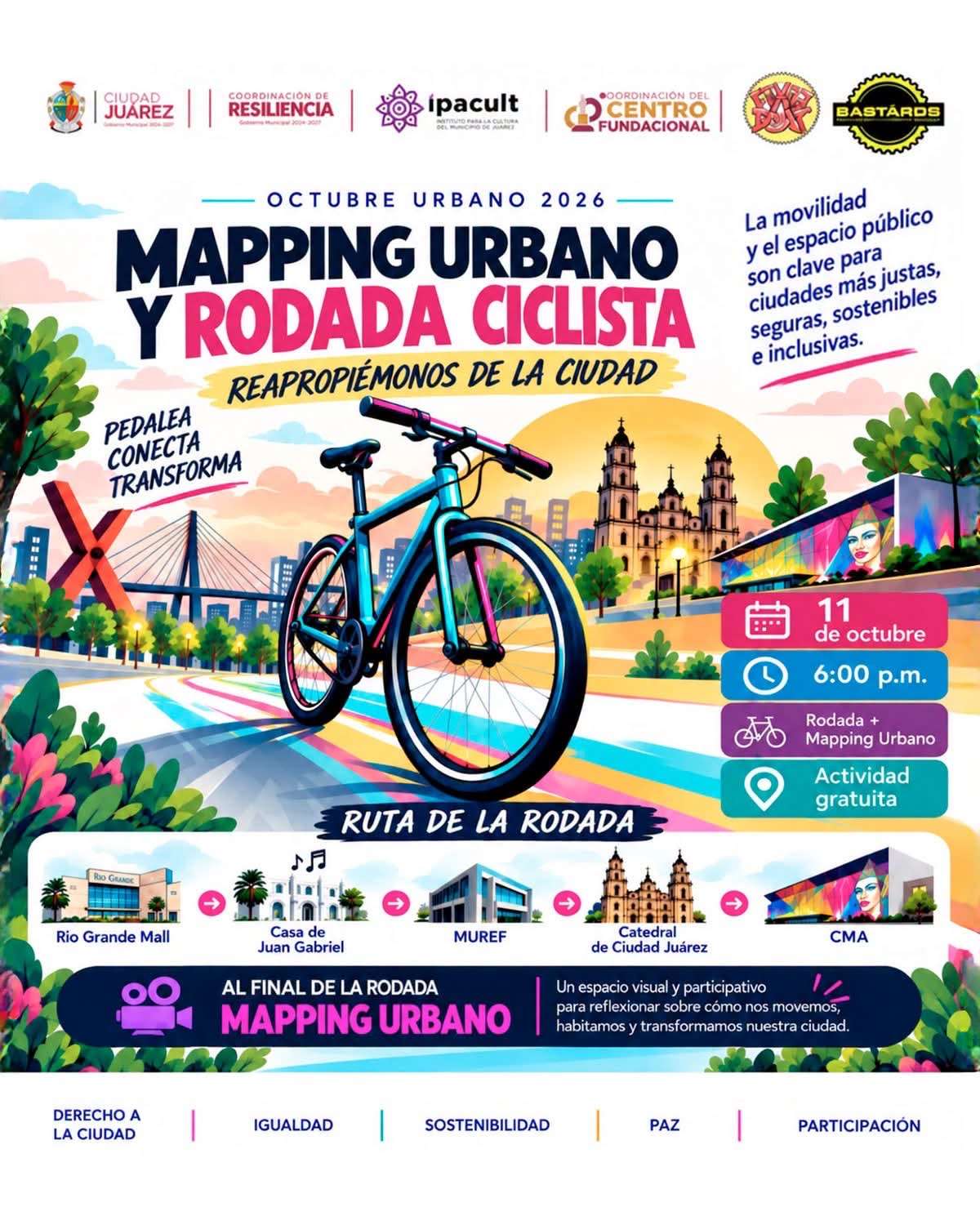 Invitan a participar en rodada ciclista y mapping urbano