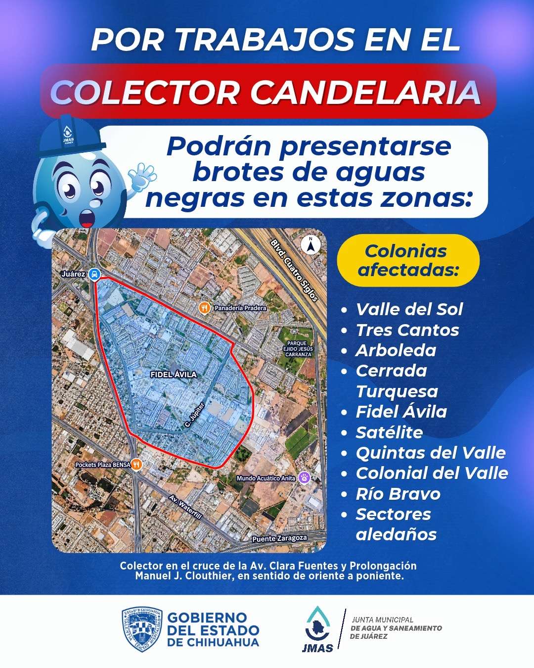 Reparan el colector Candelaria